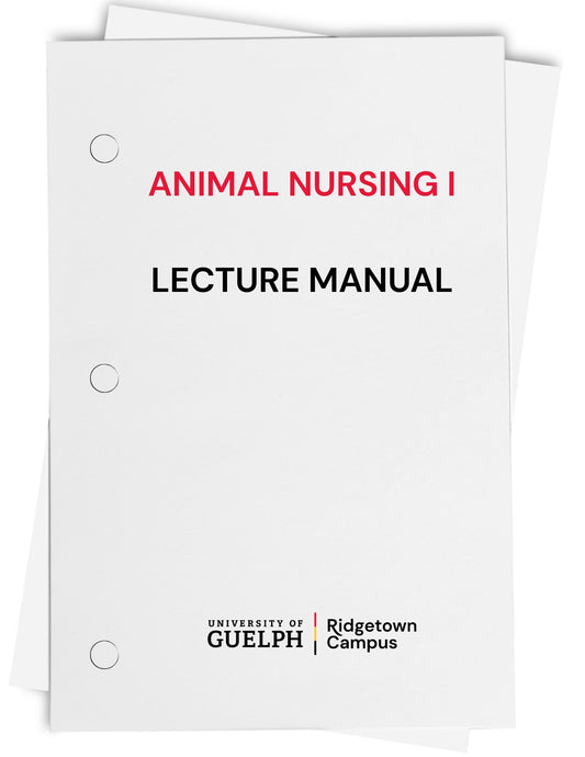 Animal Nursing I Lecture Manual
